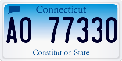 CT license plate AO77330