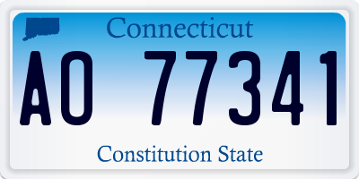 CT license plate AO77341