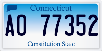 CT license plate AO77352
