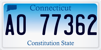 CT license plate AO77362