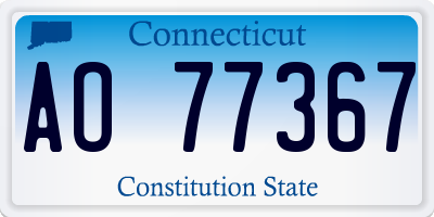 CT license plate AO77367