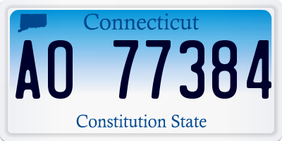 CT license plate AO77384