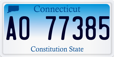 CT license plate AO77385