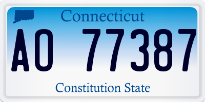 CT license plate AO77387