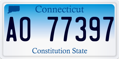 CT license plate AO77397