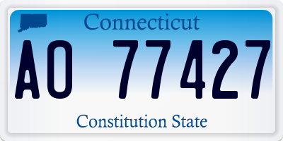 CT license plate AO77427