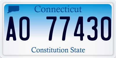 CT license plate AO77430