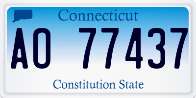 CT license plate AO77437