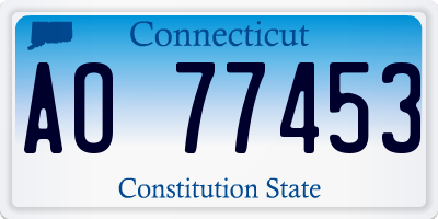 CT license plate AO77453