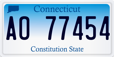 CT license plate AO77454