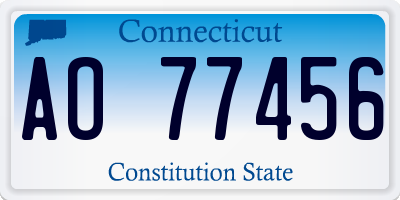 CT license plate AO77456