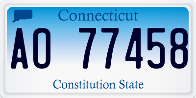 CT license plate AO77458
