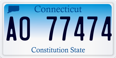 CT license plate AO77474