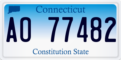 CT license plate AO77482