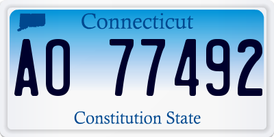 CT license plate AO77492