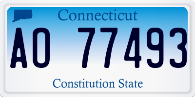 CT license plate AO77493