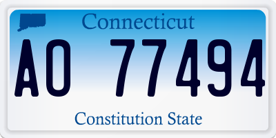 CT license plate AO77494