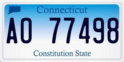 CT license plate AO77498