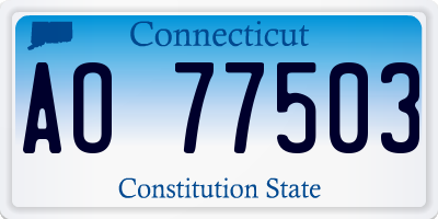 CT license plate AO77503