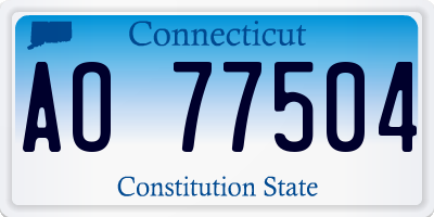 CT license plate AO77504