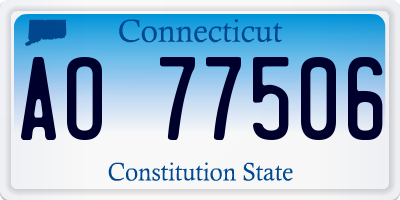 CT license plate AO77506