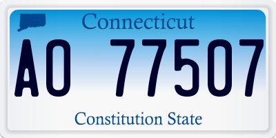 CT license plate AO77507