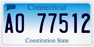 CT license plate AO77512