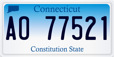 CT license plate AO77521