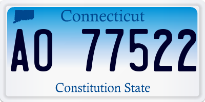 CT license plate AO77522