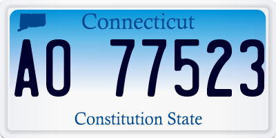 CT license plate AO77523