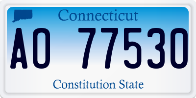 CT license plate AO77530