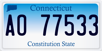 CT license plate AO77533