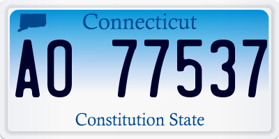 CT license plate AO77537