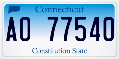 CT license plate AO77540