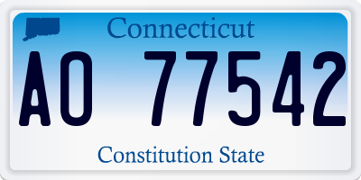 CT license plate AO77542