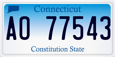 CT license plate AO77543