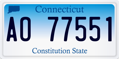CT license plate AO77551