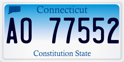 CT license plate AO77552