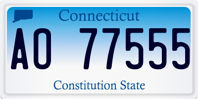 CT license plate AO77555