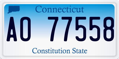 CT license plate AO77558