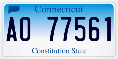 CT license plate AO77561
