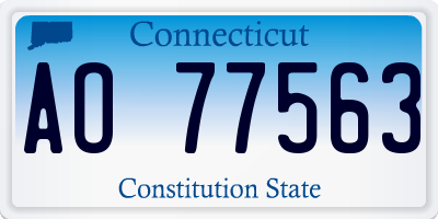 CT license plate AO77563