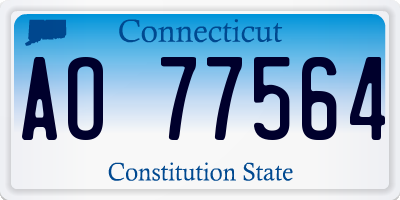 CT license plate AO77564