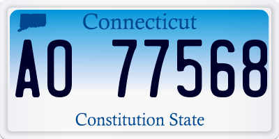 CT license plate AO77568