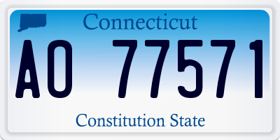 CT license plate AO77571