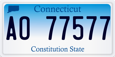 CT license plate AO77577