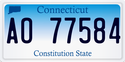 CT license plate AO77584