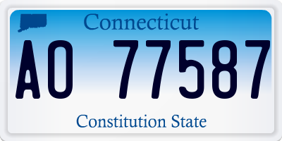 CT license plate AO77587