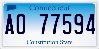 CT license plate AO77594