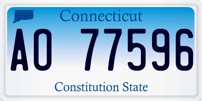 CT license plate AO77596